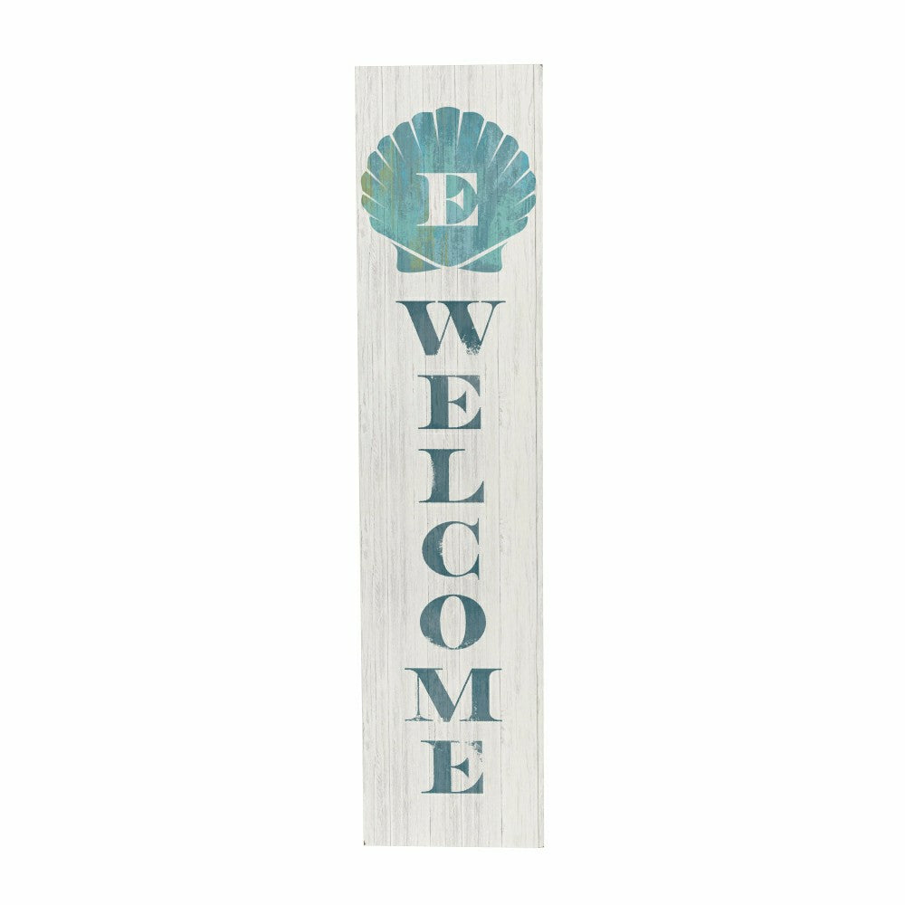 Plow & Hearth Coastal Porch Leaner Shell Monogram 46" E