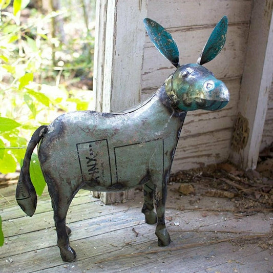 Plow & Hearth Recycled Metal Donkey Garden Statue
