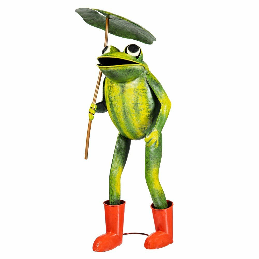 Plow & Hearth Frog with Umbrella Garden Statue