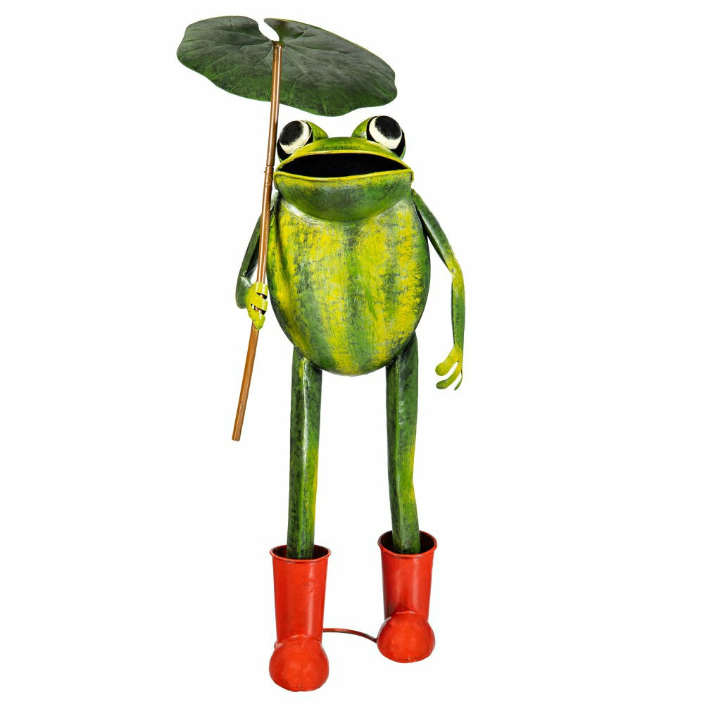 Plow & Hearth Frog with Umbrella Garden Statue
