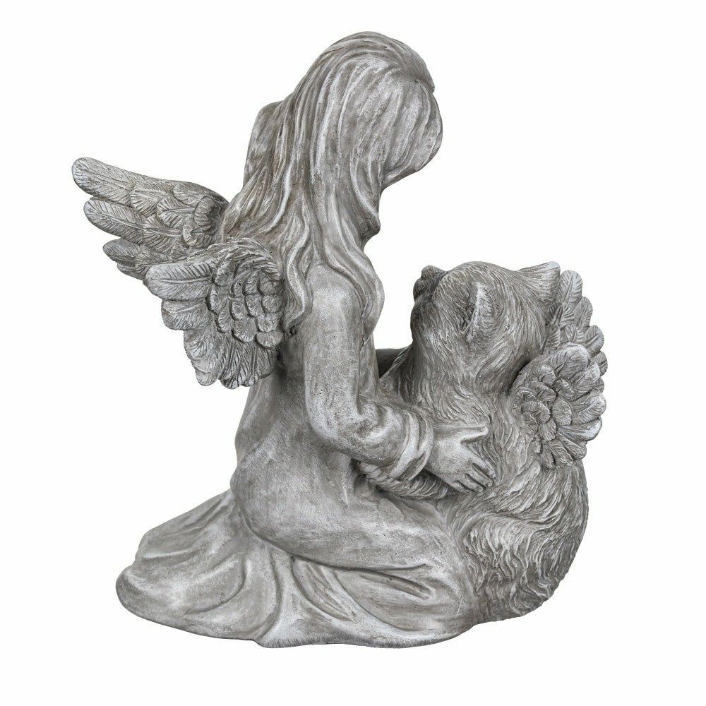 Plow & Hearth Memorial Angel’s Comfort Cat Resin Statuary, 8.5"H