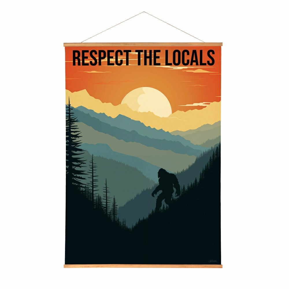 Plow & Hearth High Country Indoor Wall Décor Canvas Tapestry, Respect The Locals