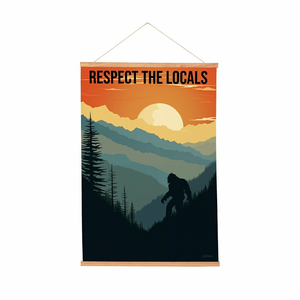 Plow & Hearth High Country Indoor Wall Décor Canvas Tapestry, Respect The Locals