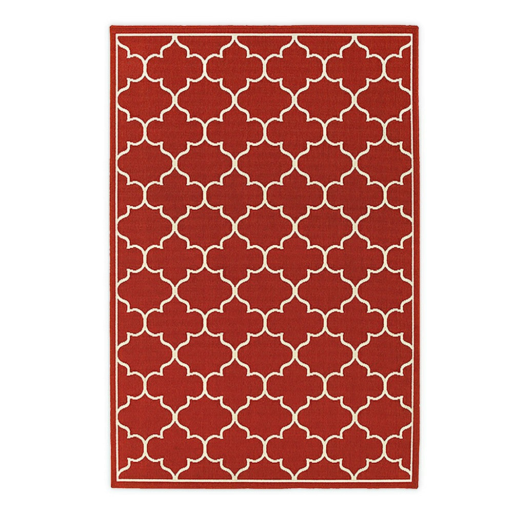 Plow & Hearth Lexington Quatrefoil Rug, 6'7" x 9'6"