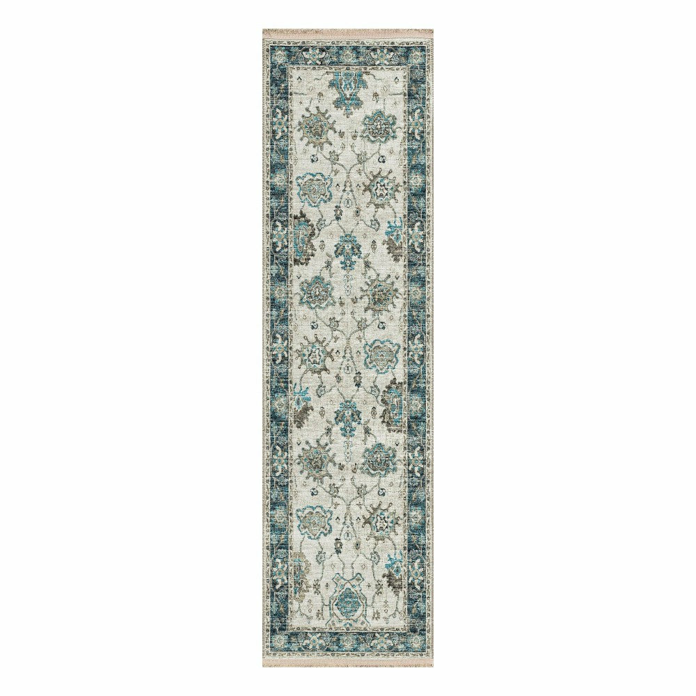 Plow & Hearth Marietta Border Rug, 2'3 x 12' Runner