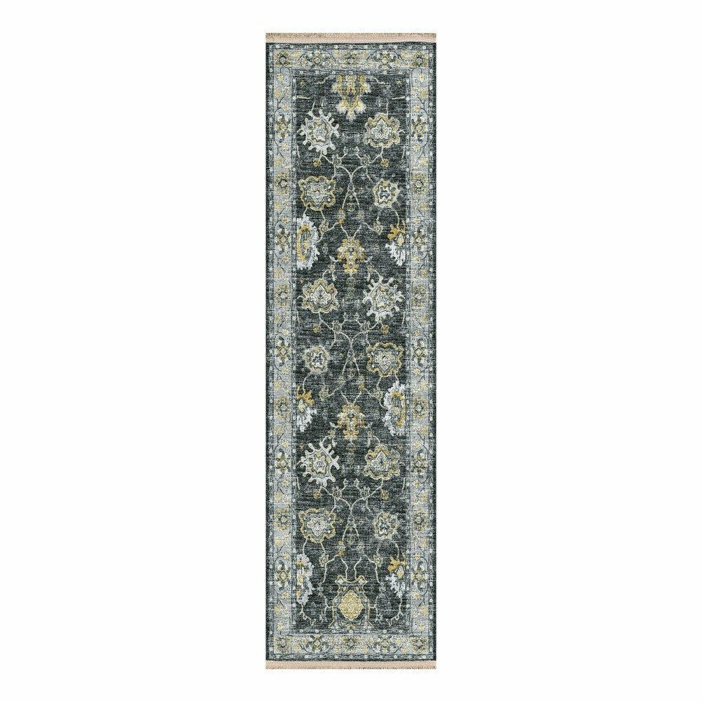 Plow & Hearth Marietta Border Rug, 2'3 x 12' Runner