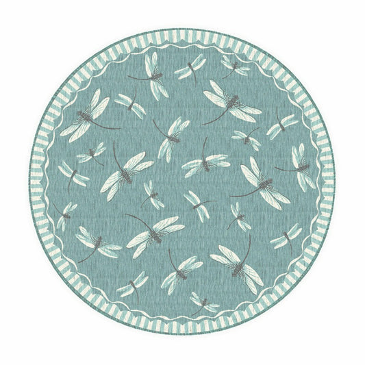 Plow & Hearth Indoor/Outdoor Dragonfly Rug, 7'10" Round