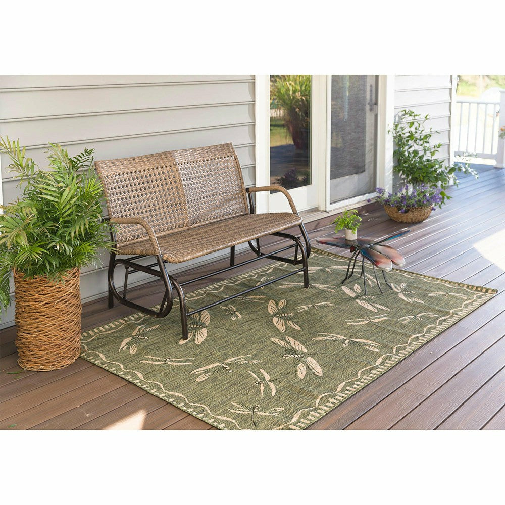 Plow & Hearth Indoor/Outdoor Dragonfly Rug, 4'10" x 7'6"