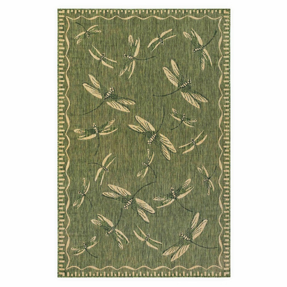 Plow & Hearth Indoor/Outdoor Dragonfly Rug, 4'10" x 7'6"