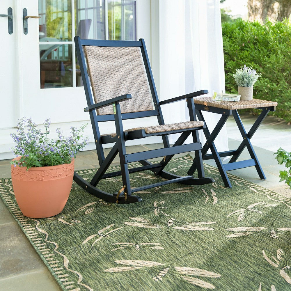 Plow & Hearth Indoor/Outdoor Dragonfly Rug, 4'10" x 7'6"