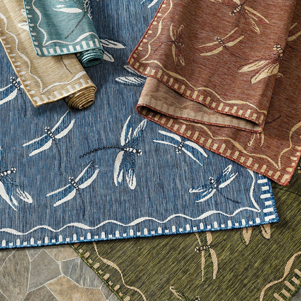 Plow & Hearth Indoor/Outdoor Dragonfly Rug, 3'3" x 4'11"