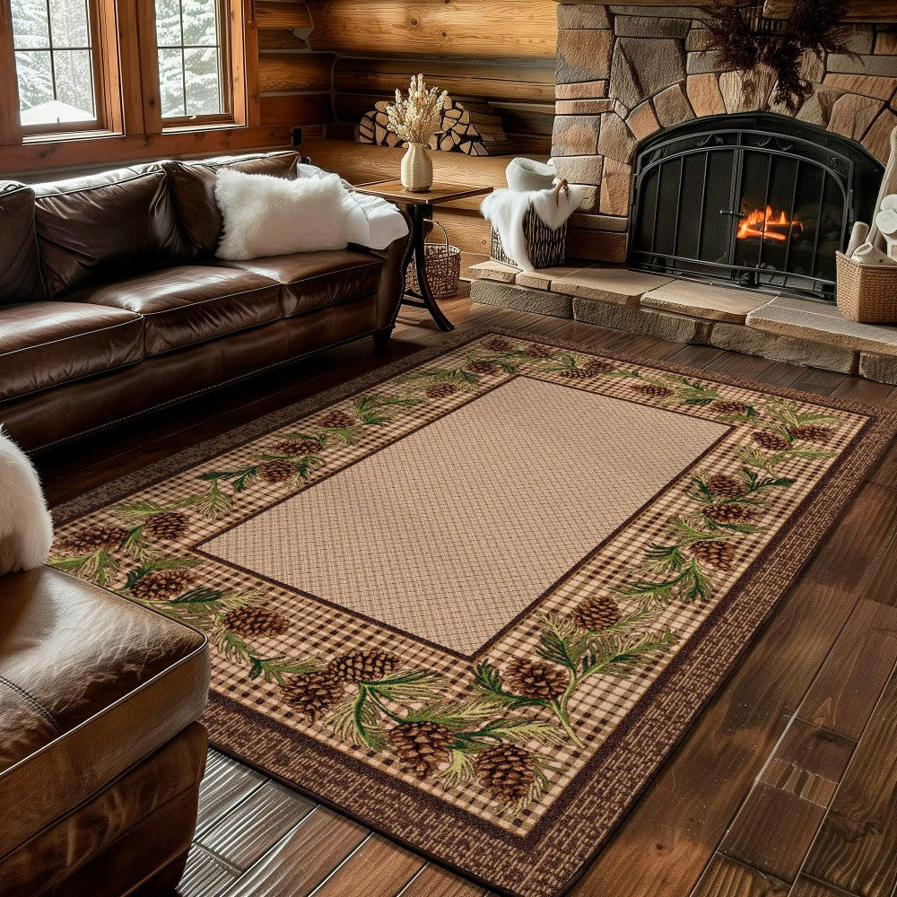 Plow & Hearth Sweetwater Pine Plaid EnduraStran Area Rug