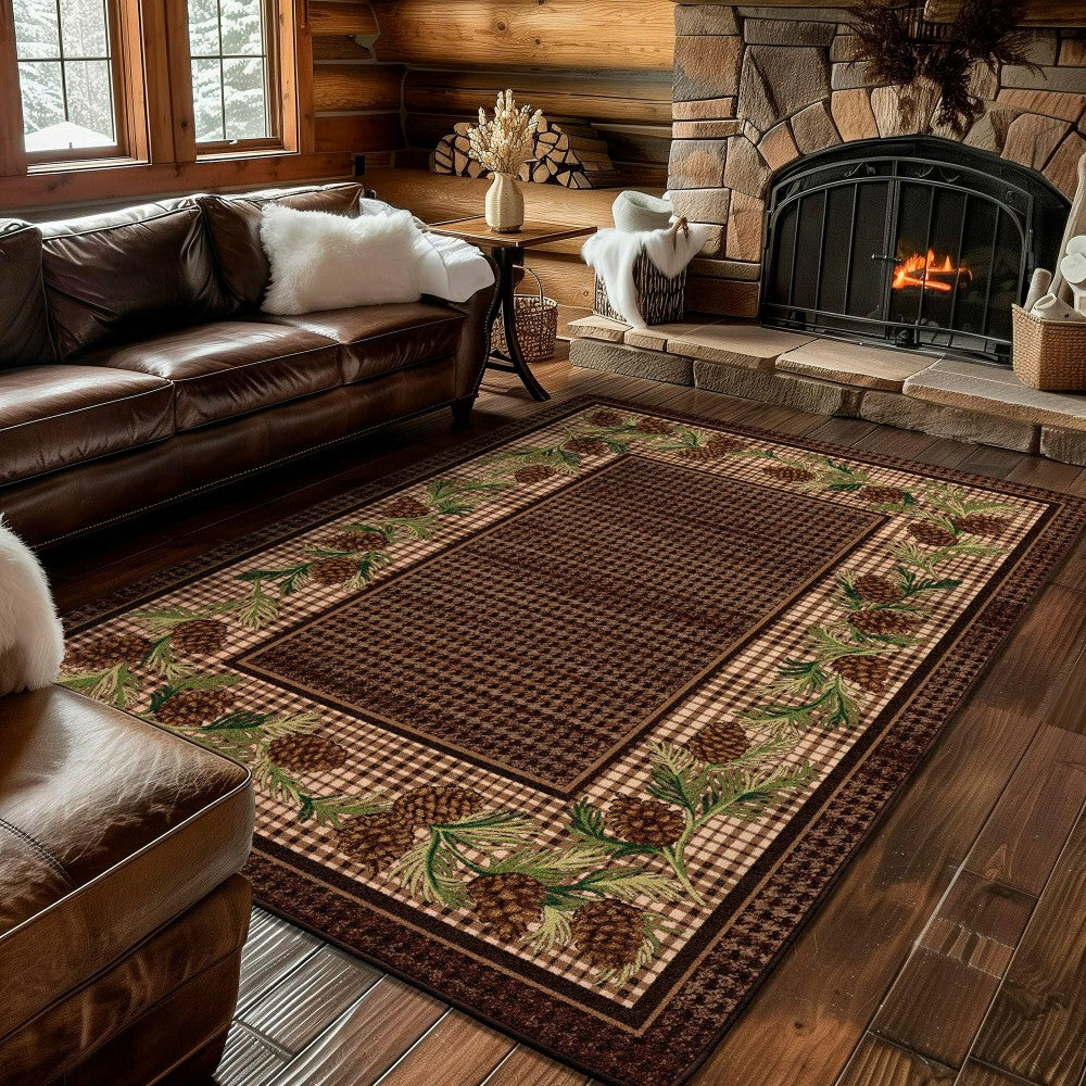 Plow & Hearth Sweetwater Pine Plaid EnduraStran Area Rug