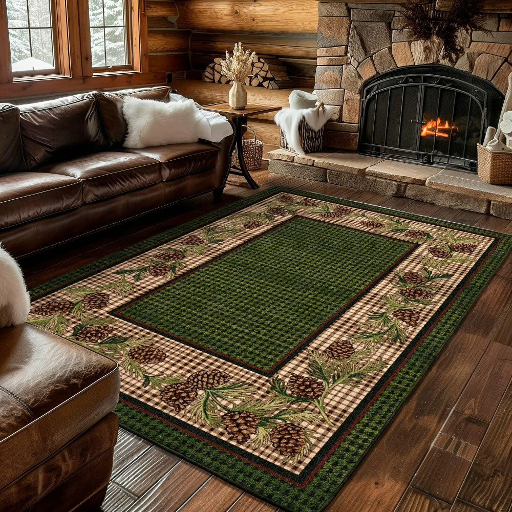 Plow & Hearth Sweetwater Pine Plaid EnduraStran Area Rug