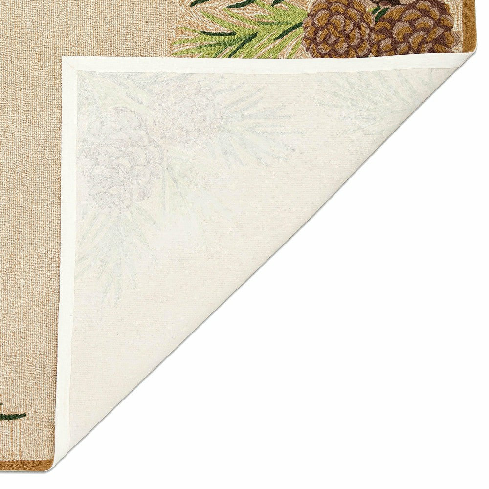 Plow & Hearth Indoor/Outdoor Forest Lake Border Rug, 7'6" x 9'6"