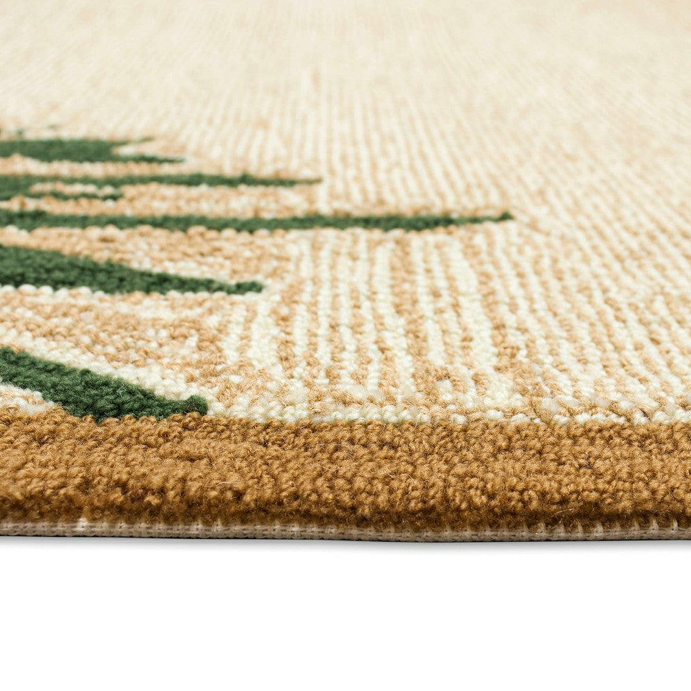 Plow & Hearth Indoor/Outdoor Forest Lake Border Rug, 5' x 7'6"