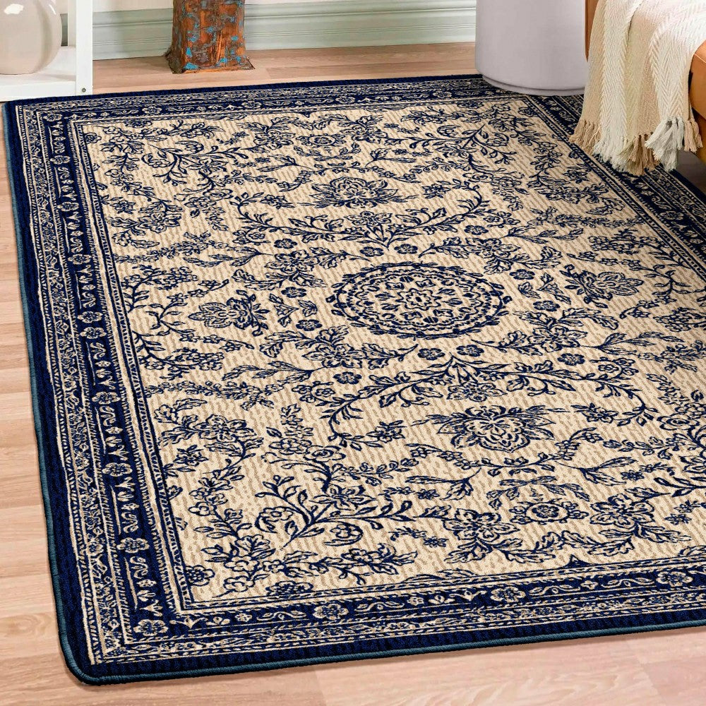 Plow & Hearth Porcelain Garden EnduraStran® Rug, 5' x 8'
