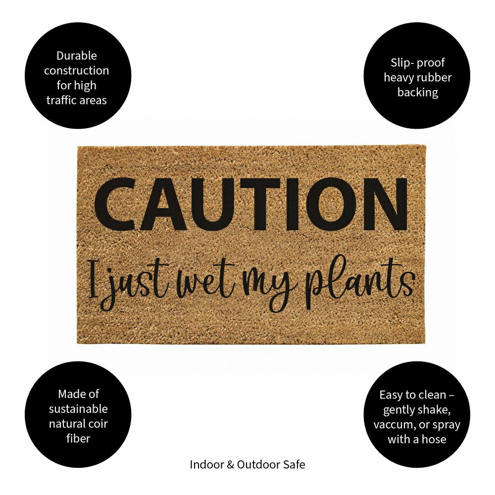 Plow & Hearth Caution I just wet my plants Coir Mat