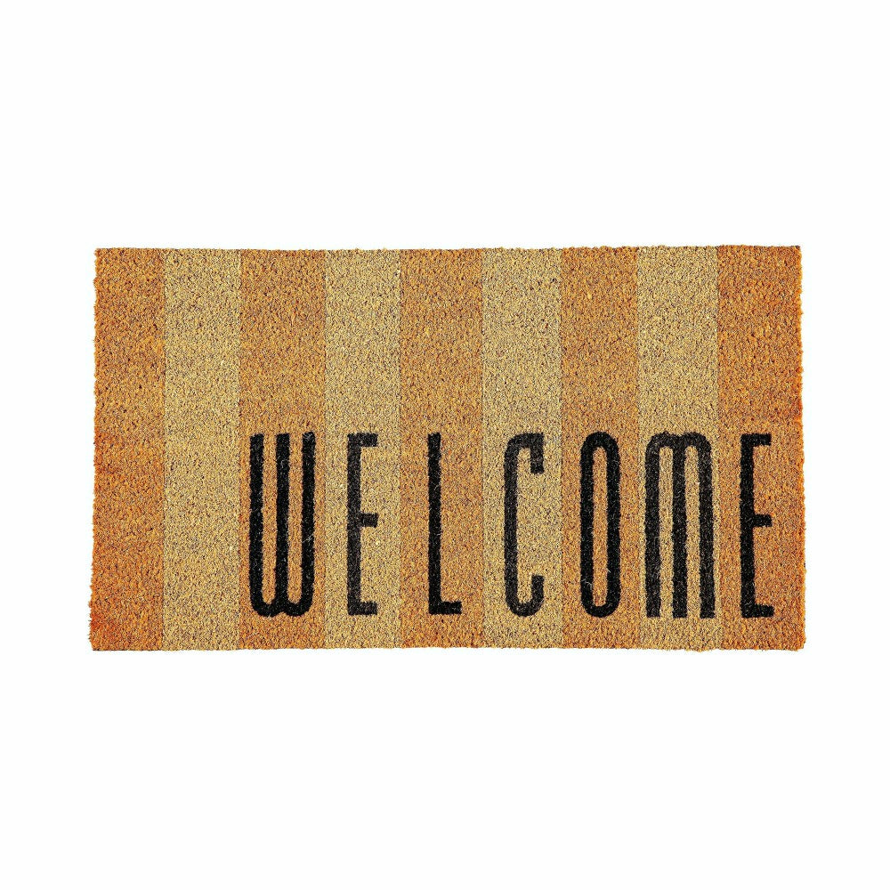 Plow & Hearth Welcome Striped Coir Mat
