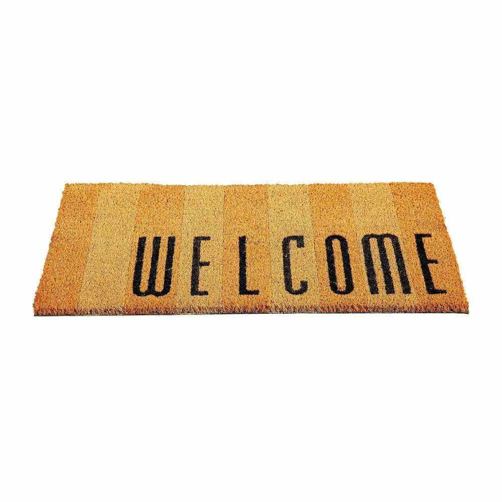 Plow & Hearth Welcome Striped Coir Mat