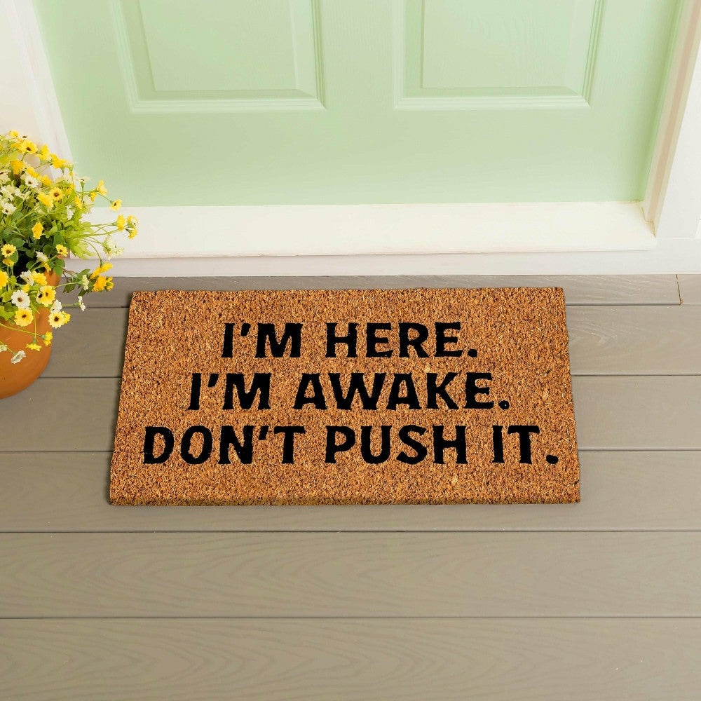 Plow & Hearth I'm Here. I'm Awake. Coir Mat