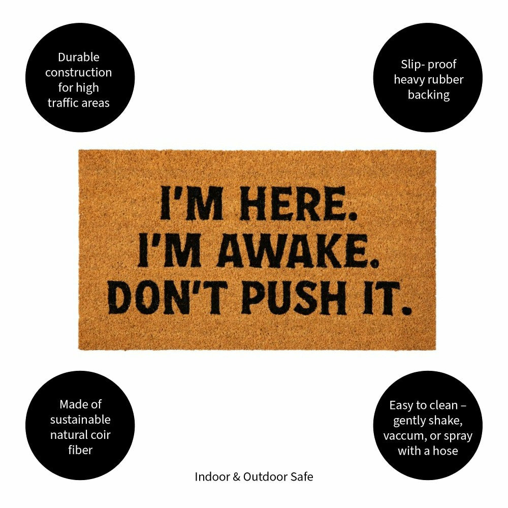 Plow & Hearth I'm Here. I'm Awake. Coir Mat