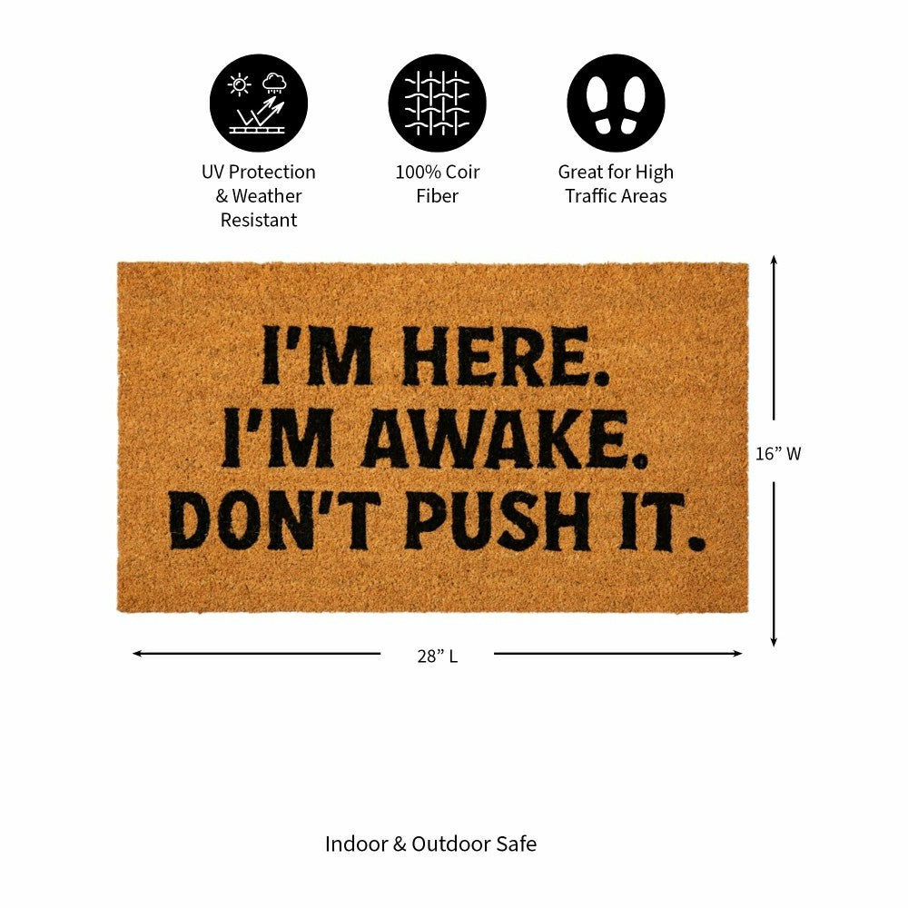 Plow & Hearth I'm Here. I'm Awake. Coir Mat