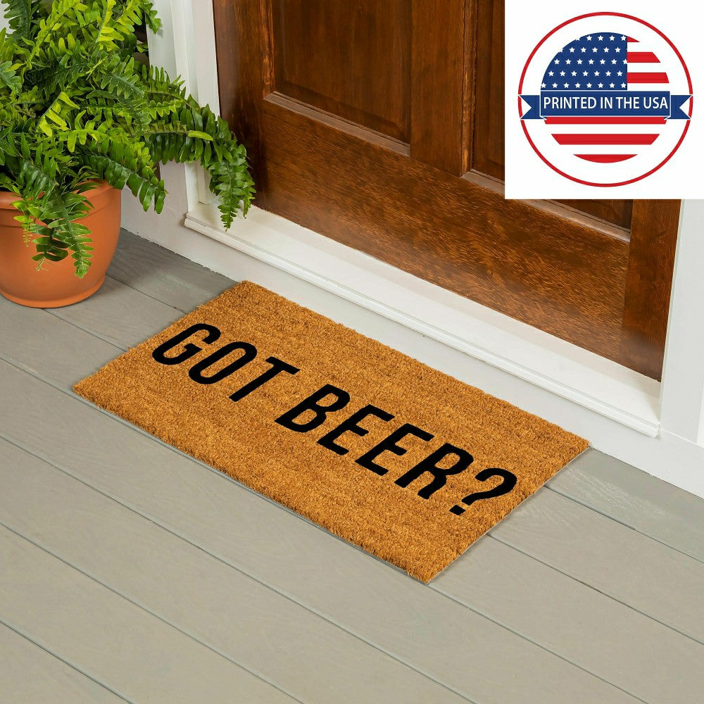 Plow & Hearth Got Beer? Coir Mat