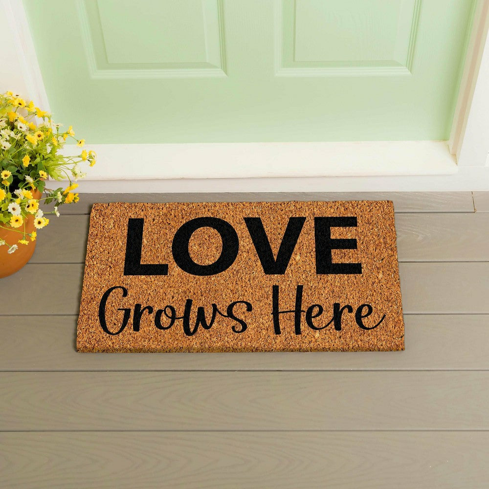 Plow & Hearth Love Grows Here Coir Mat