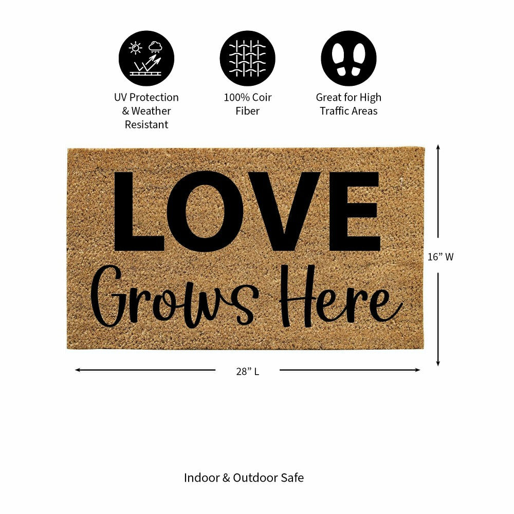 Plow & Hearth Love Grows Here Coir Mat