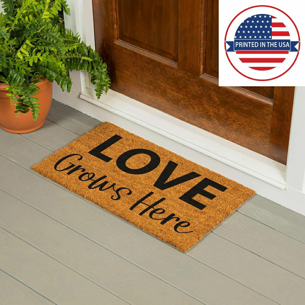 Plow & Hearth Love Grows Here Coir Mat