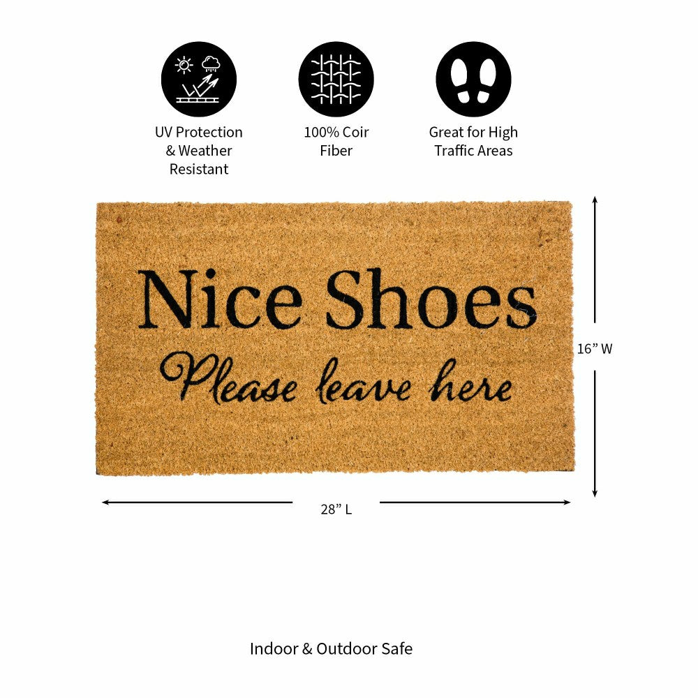 Plow & Hearth Nice Shoes Coir Mat