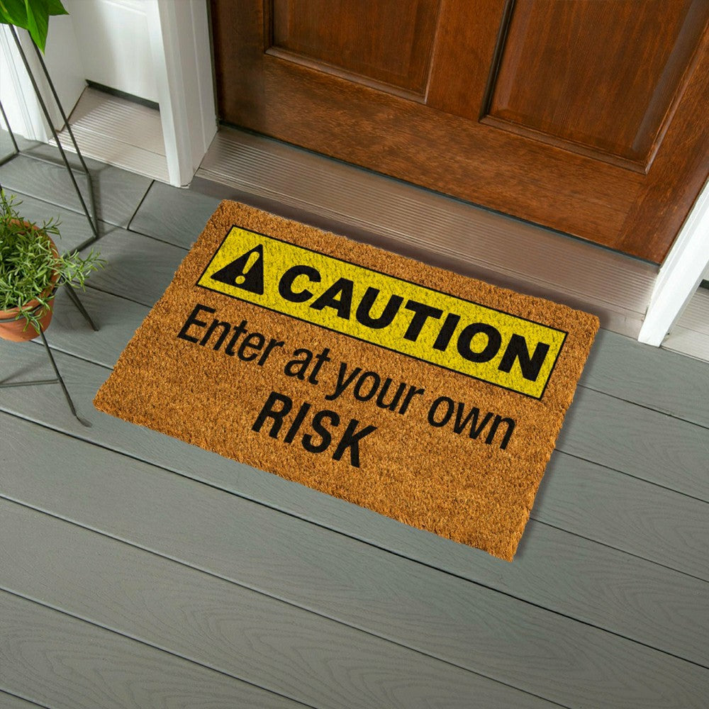 Plow & Hearth Caution Coir Mat