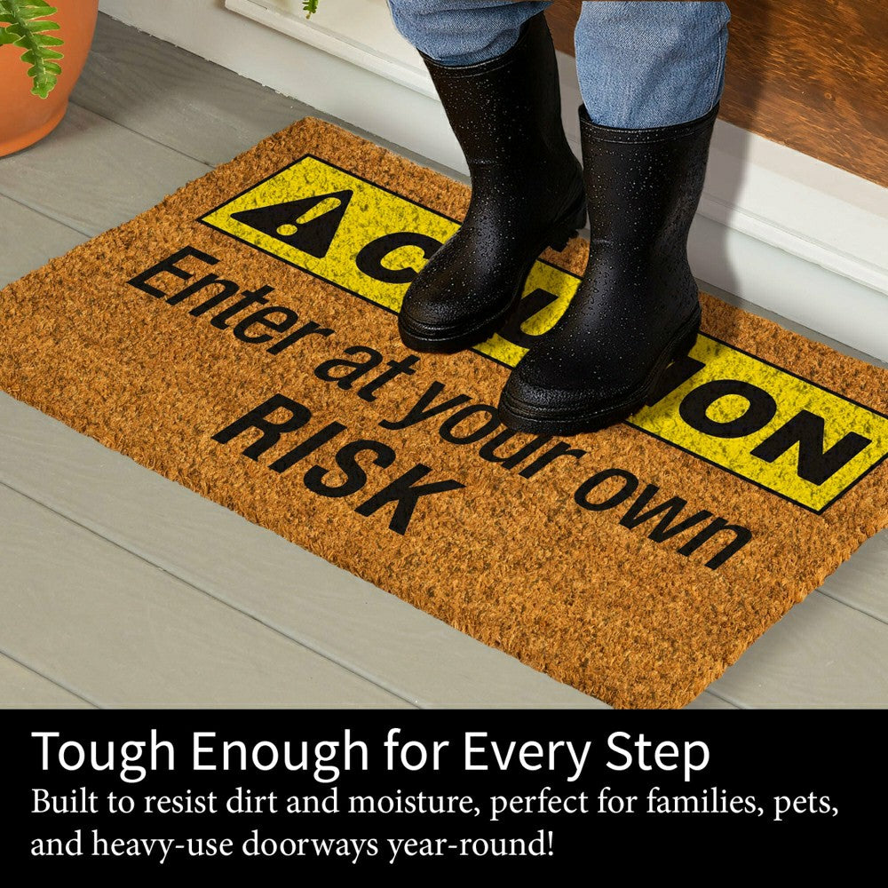 Plow & Hearth Caution Coir Mat
