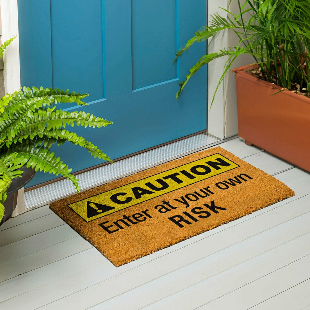 Plow & Hearth Caution Coir Mat