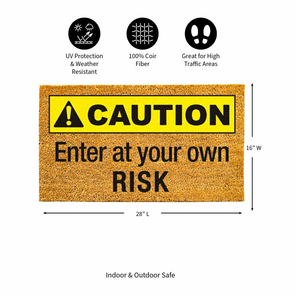Plow & Hearth Caution Coir Mat