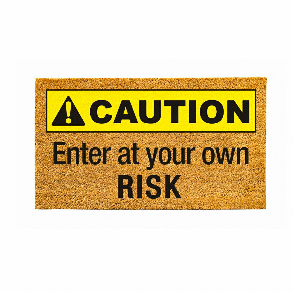 Plow & Hearth Caution Coir Mat