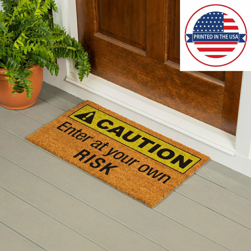 Plow & Hearth Caution Coir Mat