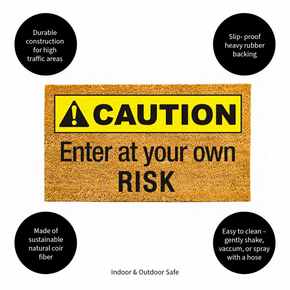 Plow & Hearth Caution Coir Mat