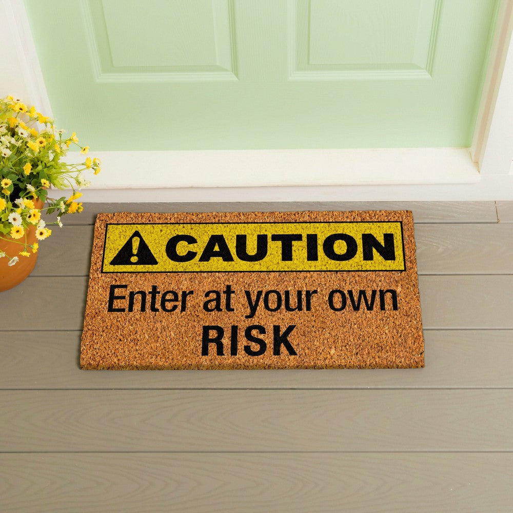 Plow & Hearth Caution Coir Mat