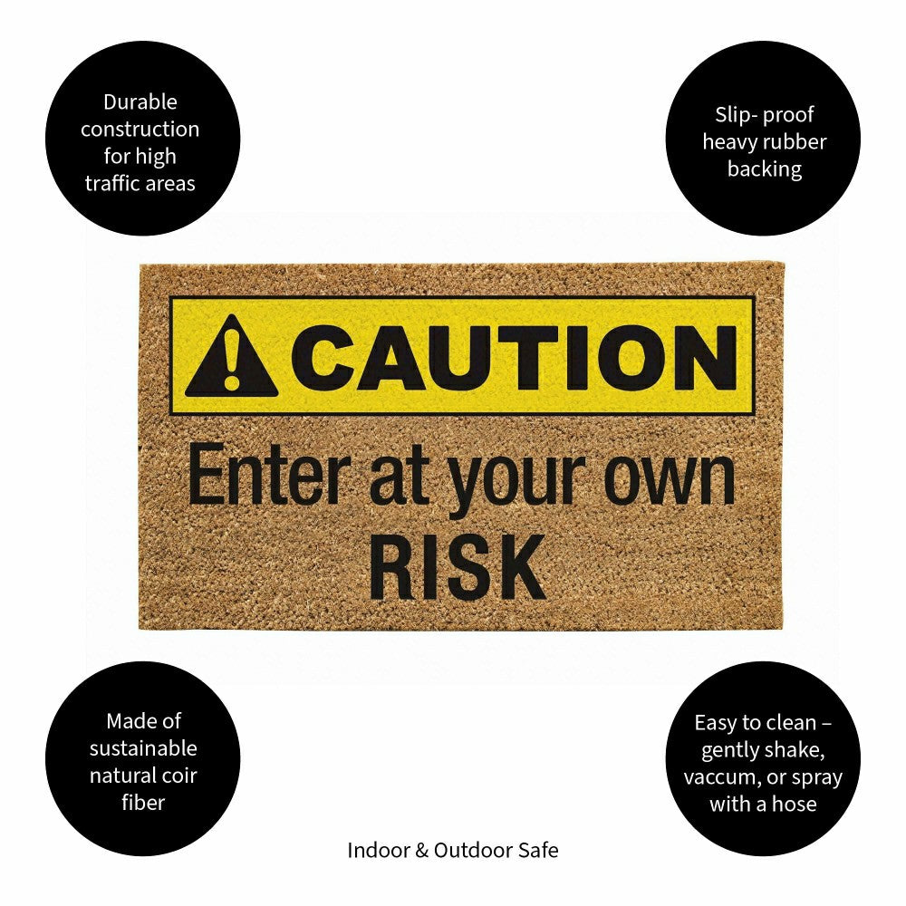 Plow & Hearth Caution Coir Mat
