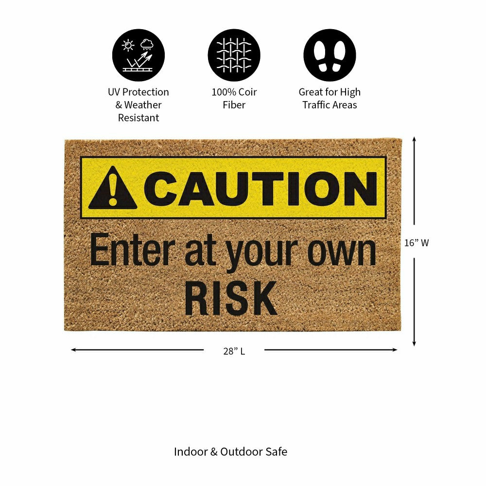 Plow & Hearth Caution Coir Mat