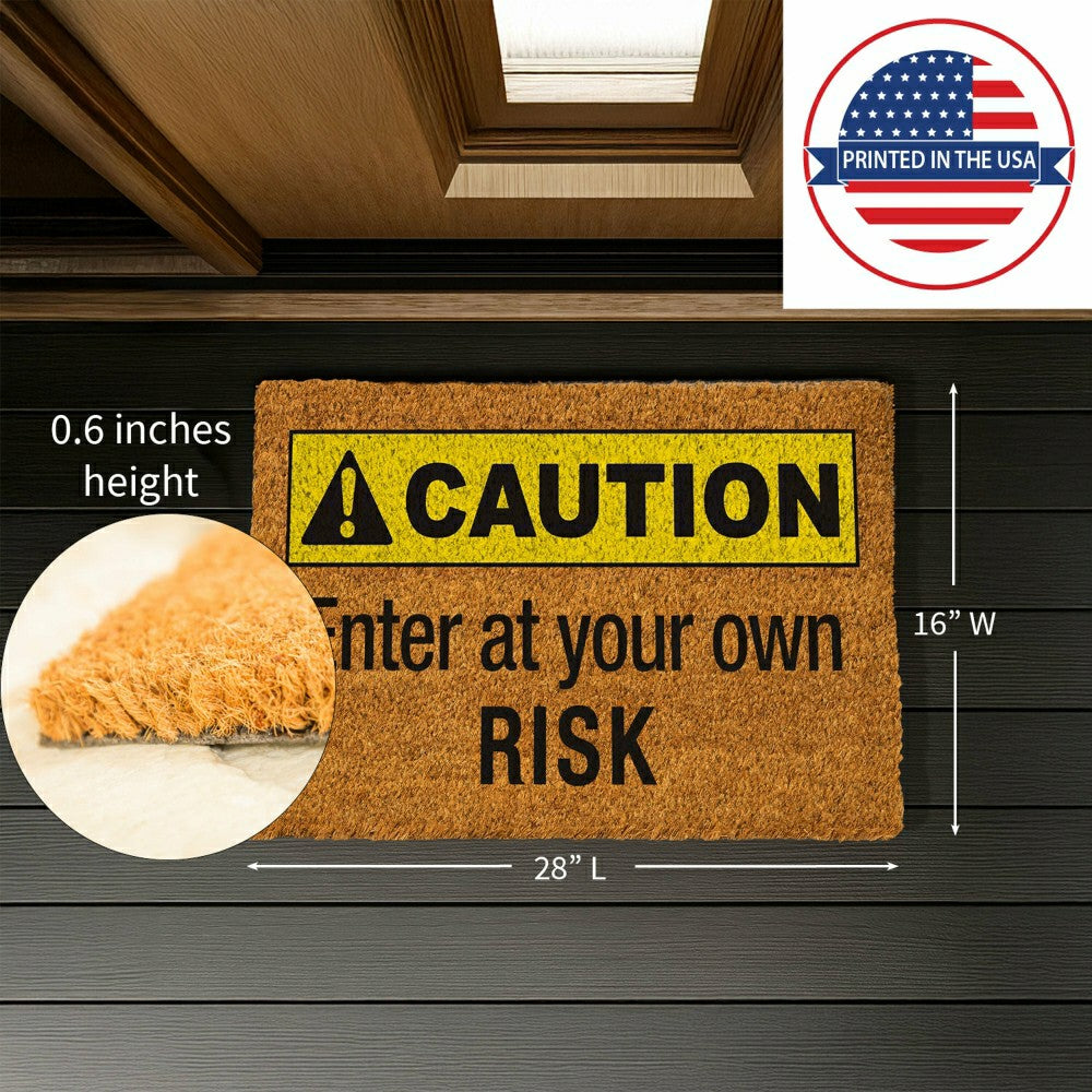 Plow & Hearth Caution Coir Mat