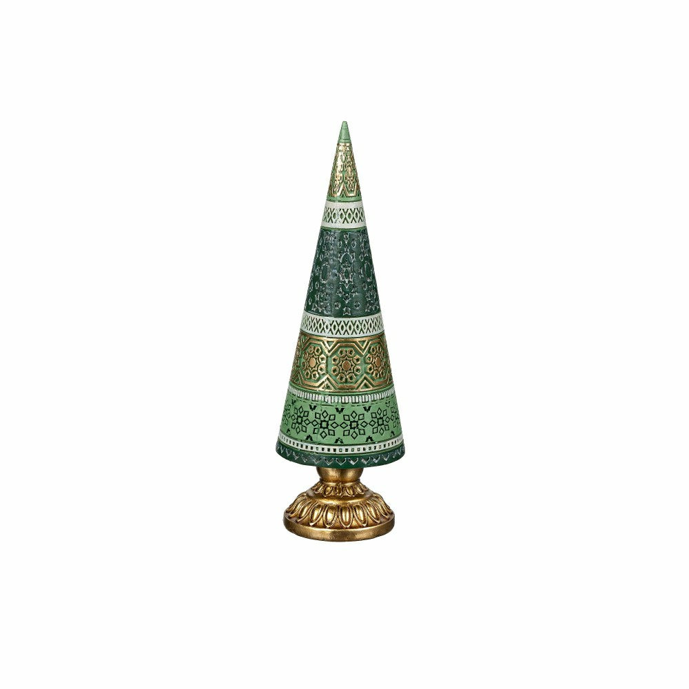 Plow & Hearth Shades of Emerald Table Décor Tree Decorative Resin Set