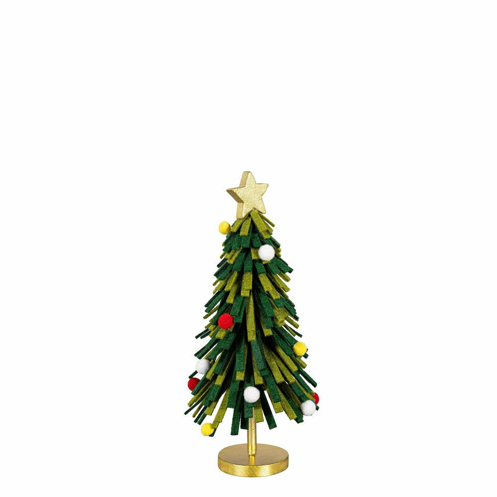 Plow & Hearth Heartfelt Cheer Table Décor Christmas Tree Fabric and Wood Set