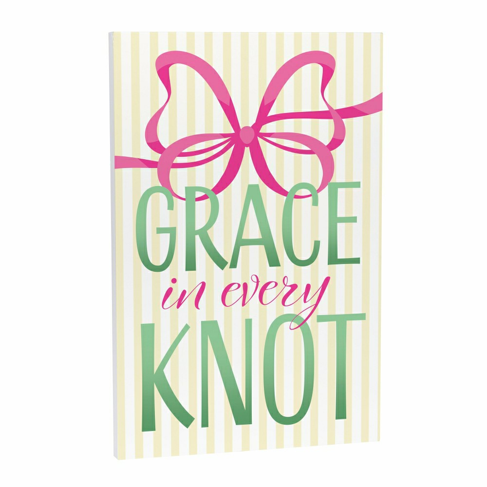 Plow & Hearth Bunny Blooms Indoor Wall Decor, Grace in Every Knot, 16" L x 24" H