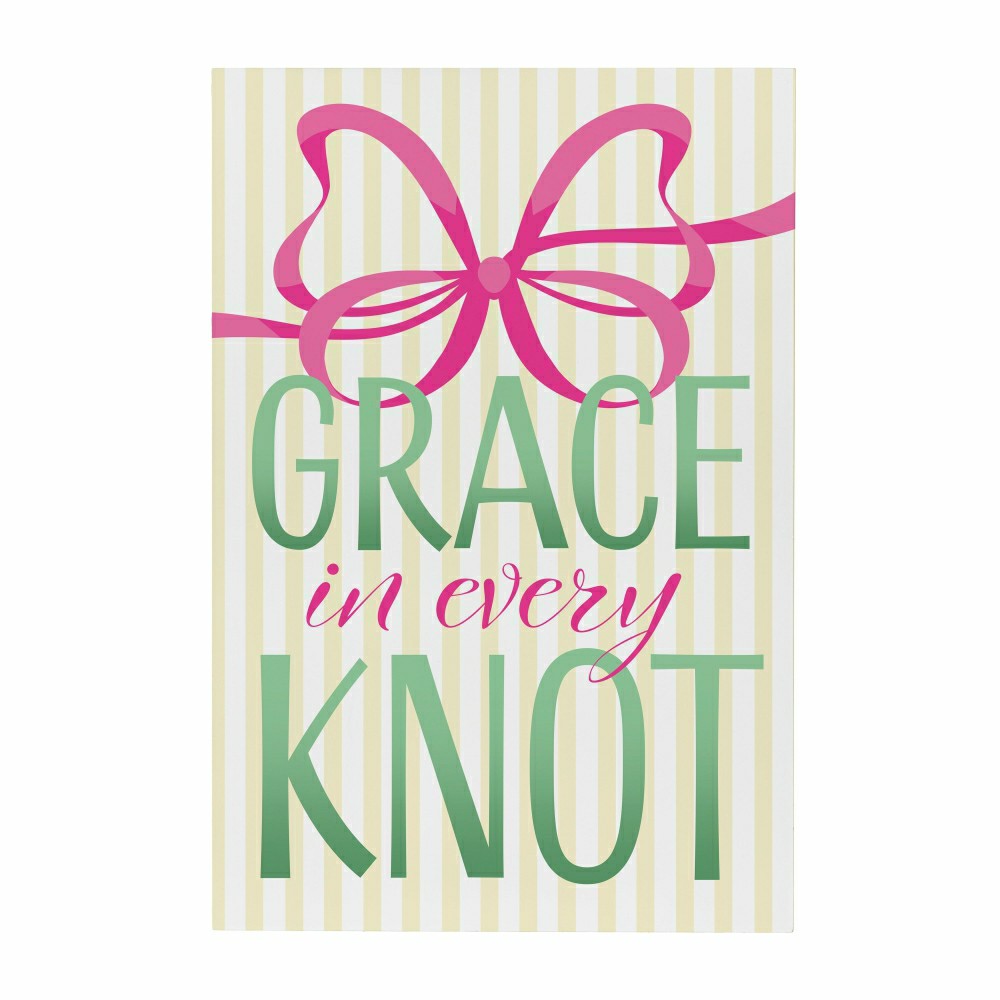 Plow & Hearth Bunny Blooms Indoor Wall Decor, Grace in Every Knot, 16" L x 24" H