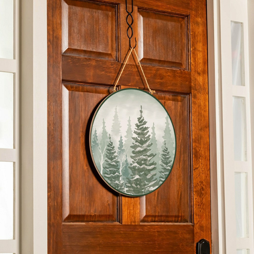 Plow & Hearth Winter Grove Forest Door Décor, MDF, 18"