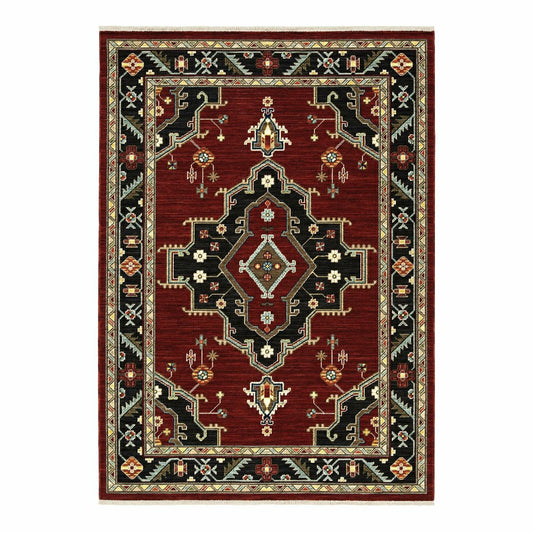Plow & Hearth Laurenburg Border Wool Rug, 9'10" x 12'10"