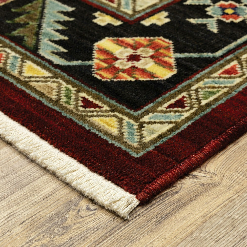 Plow & Hearth Laurenburg Border Wool Rug, 9'10" x 12'10"